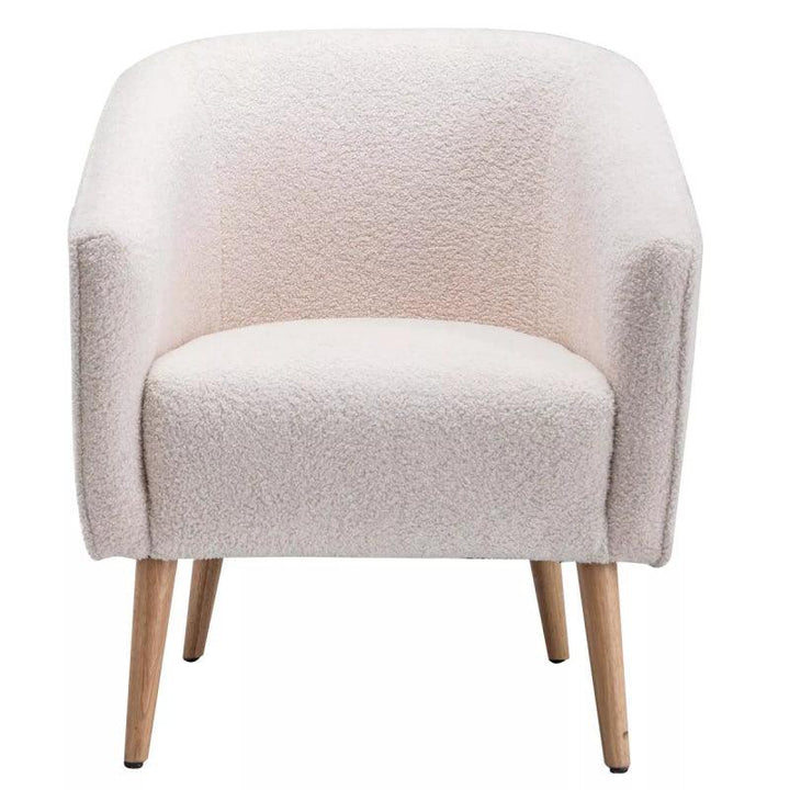 White Bouclé Chair By Alhome - Zrafh.com - Your Destination for Baby & Mother Needs in Saudi Arabia