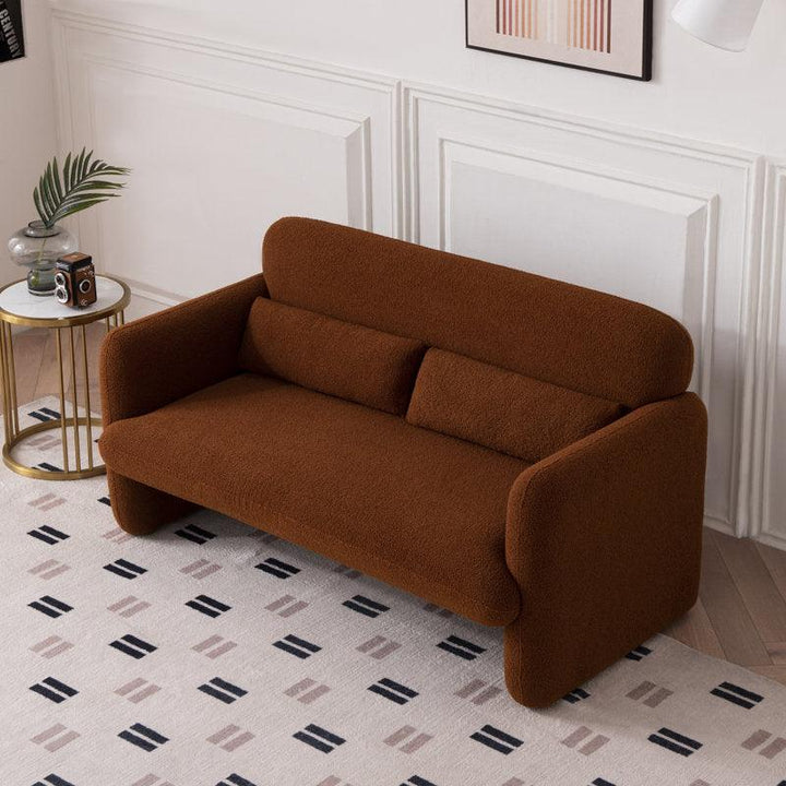 Warm Embrace: 3-Seater Bouclé Sofa in Rusted Orange By Alhome - Zrafh.com - Your Destination for Baby & Mother Needs in Saudi Arabia