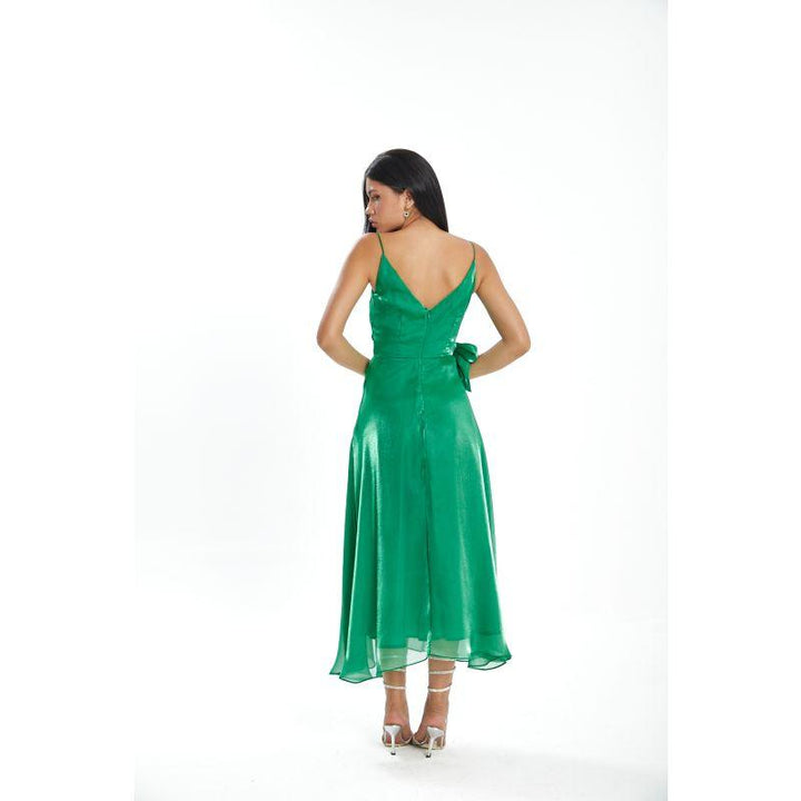 Londonella Women's Long Summer Dress With Straps Shoulders - Green - LON100288 - Zrafh.com - Your Destination for Baby & Mother Needs in Saudi Arabia