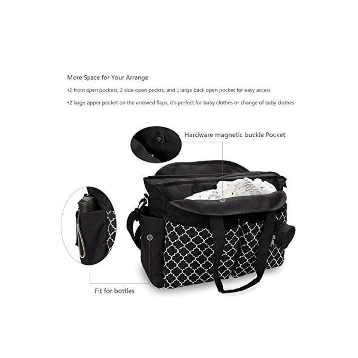 Little Story Signature Diaper Bag - Black - Zrafh.com - Your Destination for Baby & Mother Needs in Saudi Arabia