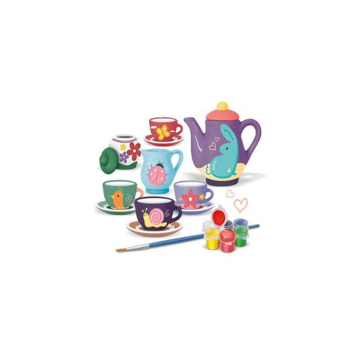 Baby Love Painter Ceramic Tea Set With Coloring Tools - 19-2155065 - Zrafh.com - Your Destination for Baby & Mother Needs in Saudi Arabia