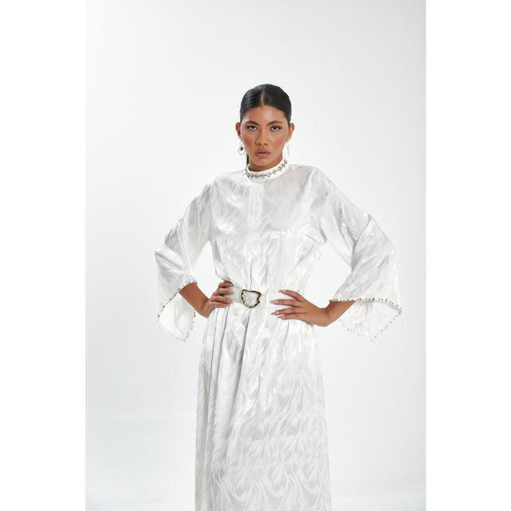 Londonella Women's Long Summer Dress With Long Sleeves And Belt - Lon100307 - Zrafh.com - Your Destination for Baby & Mother Needs in Saudi Arabia