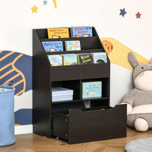 Kids Bookcase: 59x29x89 Wood, Black by Alhome - Zrafh.com - Your Destination for Baby & Mother Needs in Saudi Arabia
