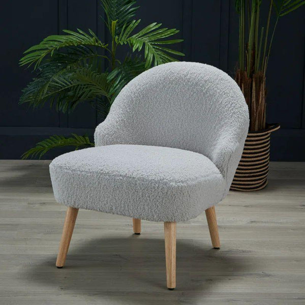 Classic Gray Boucle Chair Swedish Wood By Alhome - Zrafh.com - Your Destination for Baby & Mother Needs in Saudi Arabia