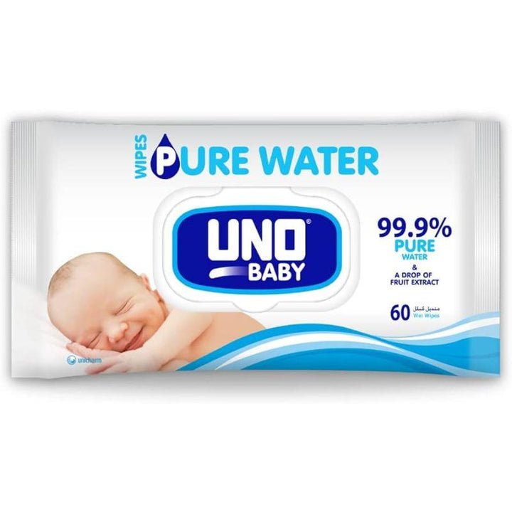 UNO Baby Pure Water Wipes 99.9% Pure Water - Zrafh.com - Your Destination for Baby & Mother Needs in Saudi Arabia