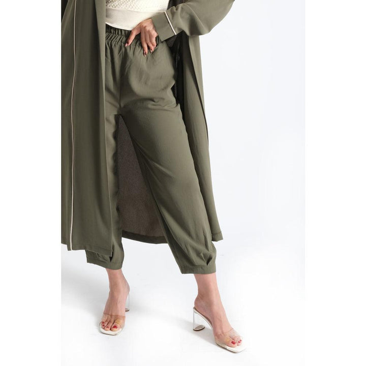 Londonella Women's High-waisted Pants With Wide closed bottom design - Green - 100229 - Zrafh.com - Your Destination for Baby & Mother Needs in Saudi Arabia