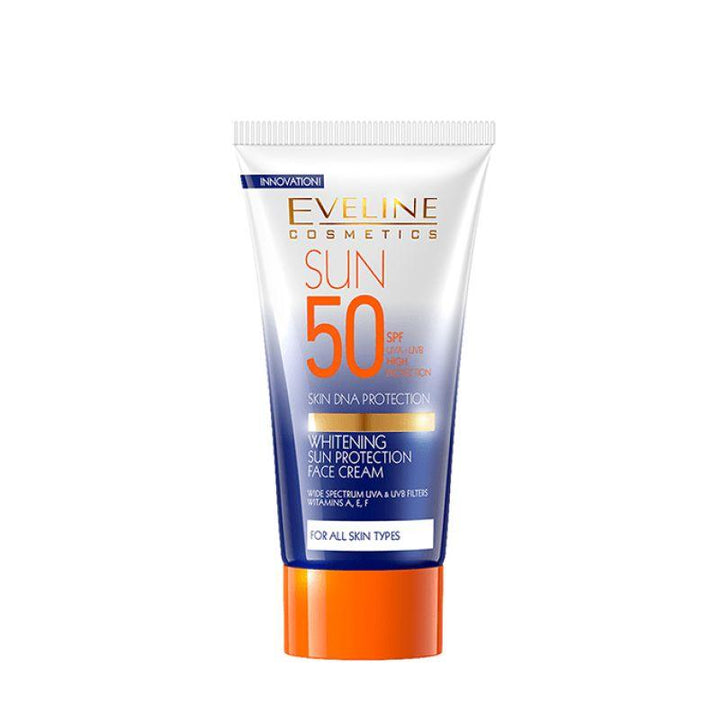 Eveline Sun Protection Cream SPF 50 and Skin Whitening - 50 ml - Zrafh.com - Your Destination for Baby & Mother Needs in Saudi Arabia