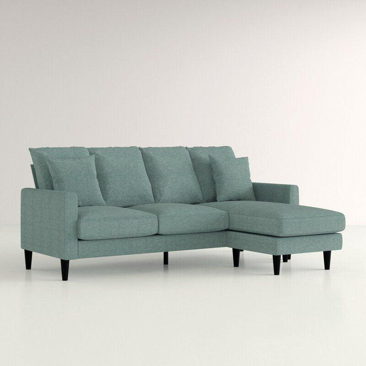 Modern Linen L-Shape Sofa - Teal - 270x150x85x85 cm - By Alhome - Zrafh.com - Your Destination for Baby & Mother Needs in Saudi Arabia