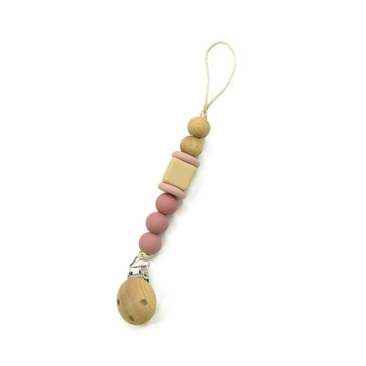 Luqu Silicone Pacifier Beads- Pink Wood - ZRAFH