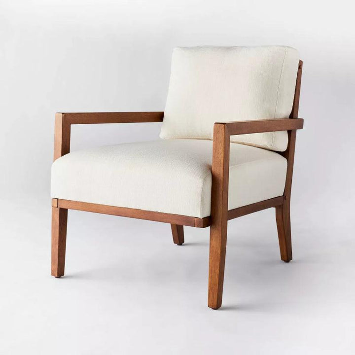 White Linen Chair By Alhome - Zrafh.com - Your Destination for Baby & Mother Needs in Saudi Arabia