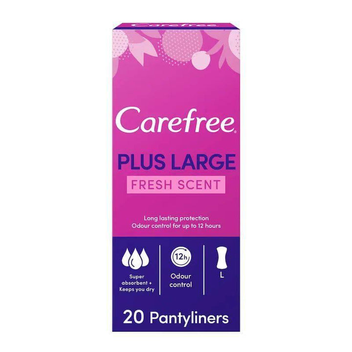 Carefree Panty Liners Plus Large Fresh Scent - 20 Pieces - ZRAFH