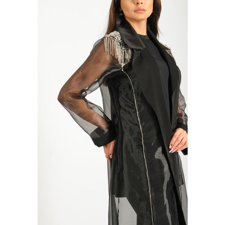 Londonella Women's Long-Sleeved Chiffon Abaya - Black - 100240 - Zrafh.com - Your Destination for Baby & Mother Needs in Saudi Arabia