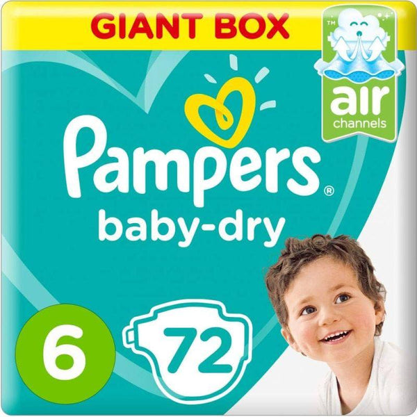 Pampers Baby Dry - Size 6 - Extra Large - 72 diapers - Zrafh.com - Your Destination for Baby & Mother Needs in Saudi Arabia