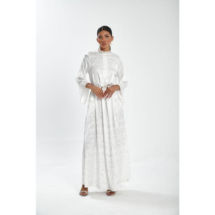 Londonella Women's Long Summer Dress With Long Sleeves And Belt - Lon100307 - Zrafh.com - Your Destination for Baby & Mother Needs in Saudi Arabia