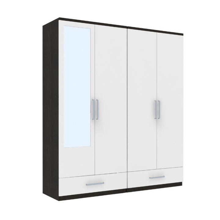 Wardrobe with 4 Doors and 2 Drawers, White By Alhome - Zrafh.com - Your Destination for Baby & Mother Needs in Saudi Arabia