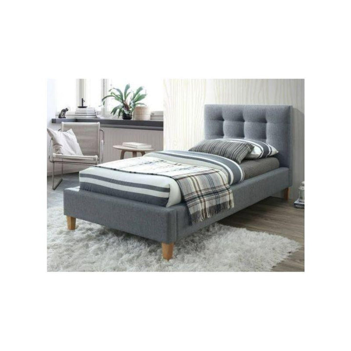 Gray Linen Single Bed Size 120x200 By Alhome - 110110071 - Zrafh.com - Your Destination for Baby & Mother Needs in Saudi Arabia