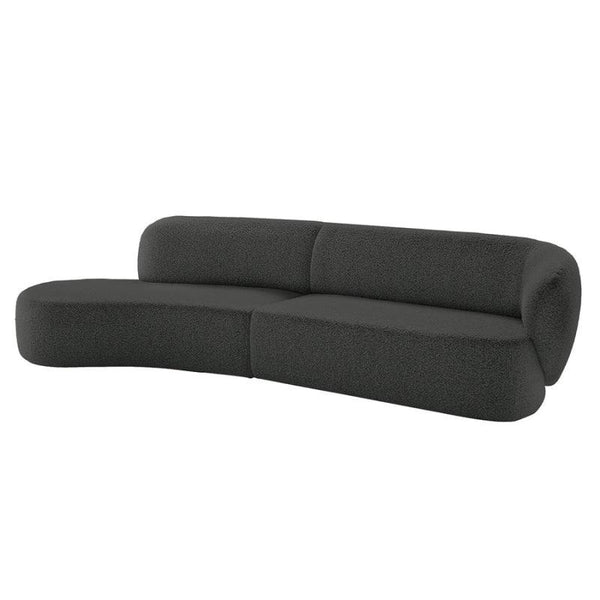 3-Seater Bouclé Sofa Dark Gray By Alhome - Zrafh.com - Your Destination for Baby & Mother Needs in Saudi Arabia