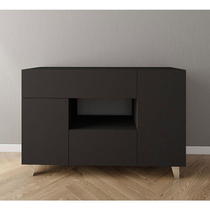 Coffee Corner with Two Shelves and Two Drawers (Black) By Alhome - Zrafh.com - Your Destination for Baby & Mother Needs in Saudi Arabia