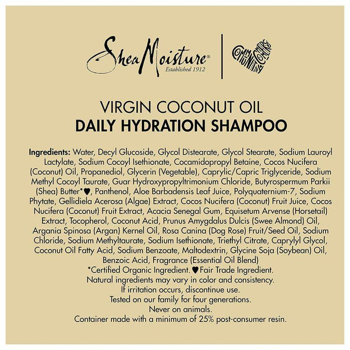 SheaMoisture Daily Moisturizing Shampoo Extra Virgin Coconut Oil - 384 ml - Zrafh.com - Your Destination for Baby & Mother Needs in Saudi Arabia