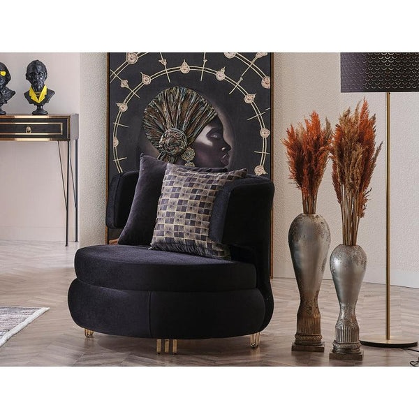 Black Velvet Chair By Alhome - 110111673 - Zrafh.com - Your Destination for Baby & Mother Needs in Saudi Arabia