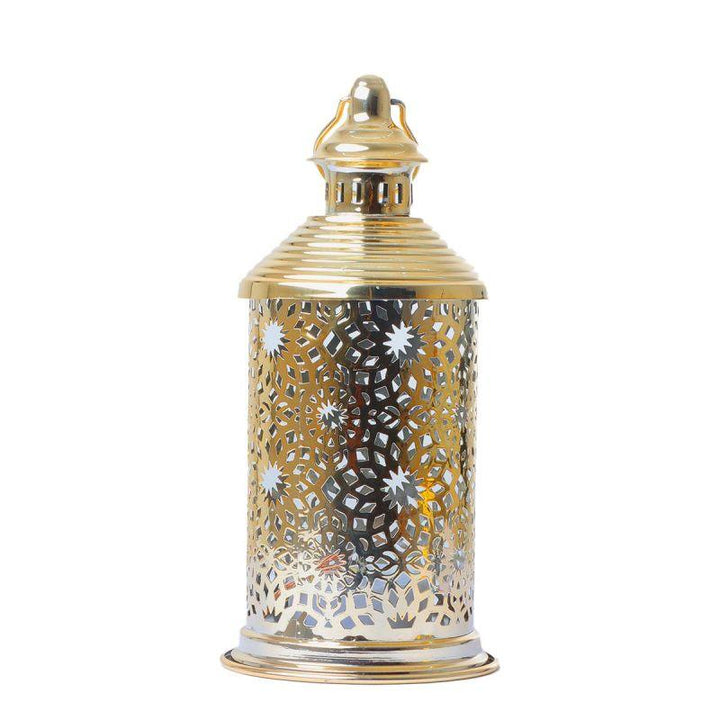 Round Steel Ramadan Lantern With Led Lighting - Gold - 26X12X12 Cm - By Family Ship - 600007809 - Zrafh.com - Your Destination for Baby & Mother Needs in Saudi Arabia