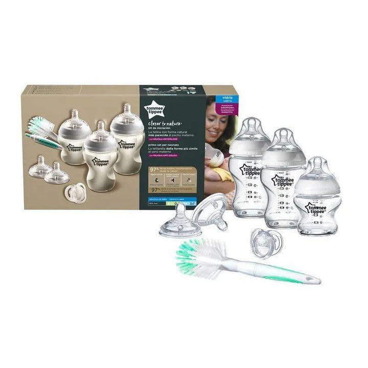 Tommee Tippee Closer to Nature Glass Baby Bottle Starter Set - Clear - Zrafh.com - Your Destination for Baby & Mother Needs in Saudi Arabia