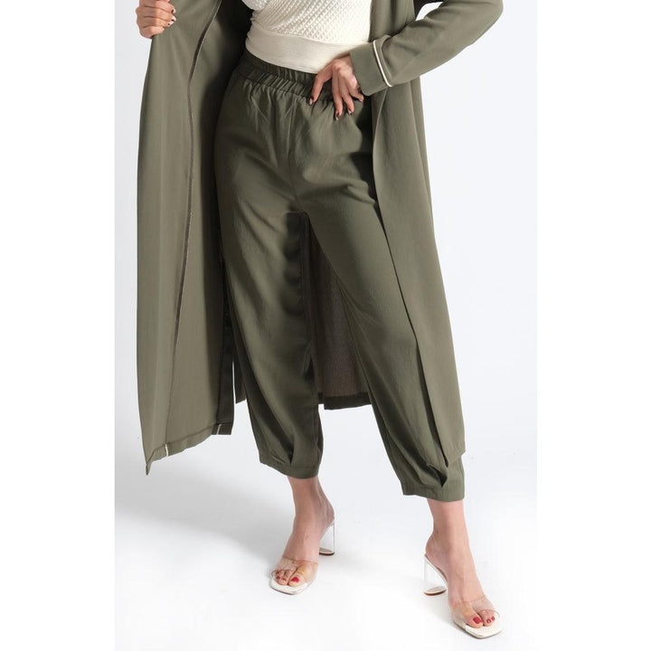 Londonella Women's High-waisted Pants With Wide closed bottom design - Green - 100229 - Zrafh.com - Your Destination for Baby & Mother Needs in Saudi Arabia