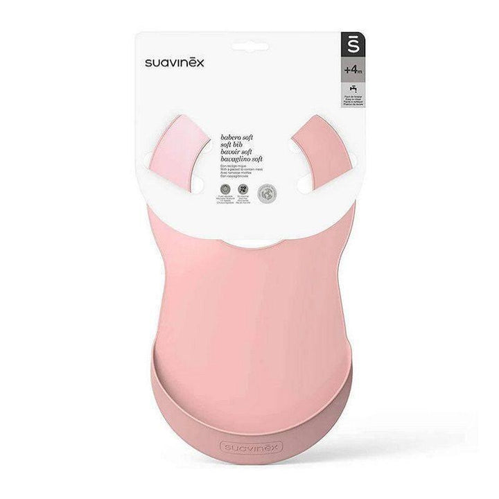 Suavinex Adjustable Silicone Soft Bib With Pocket 4+ months - Pink - ZRAFH