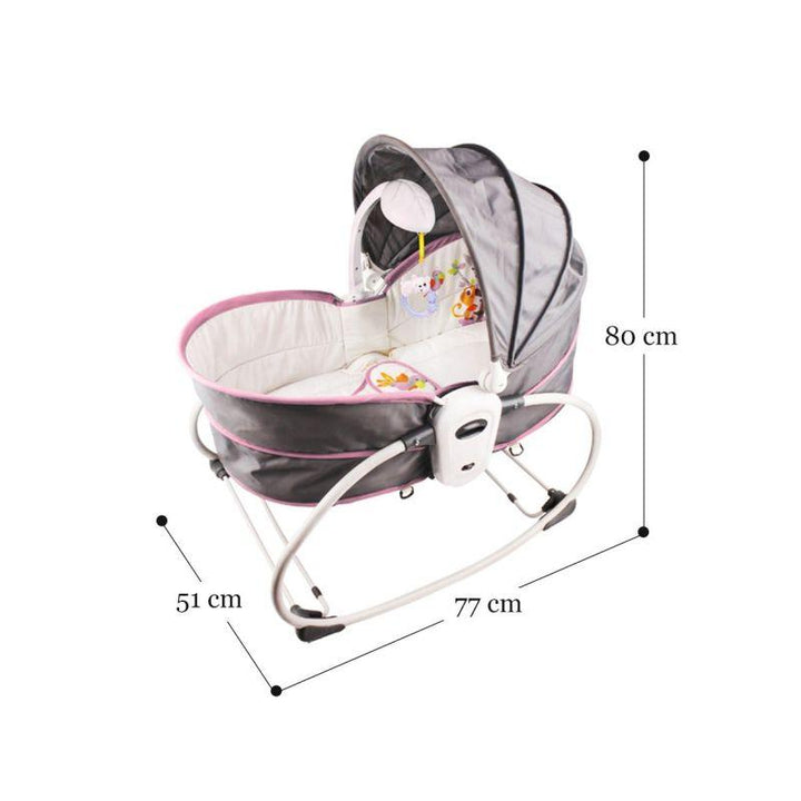 Teknum 5 In 1 Cozy Rocker Bassinet With Awning And Mosquito Net - Zrafh.com - Your Destination for Baby & Mother Needs in Saudi Arabia