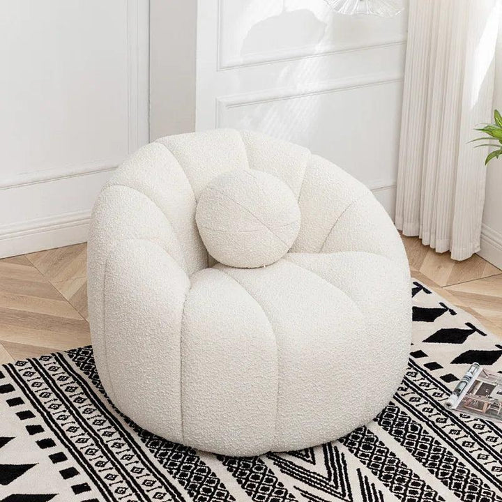 White Bouclé Accent Chair for Pure Elegance By Alhome - Zrafh.com - Your Destination for Baby & Mother Needs in Saudi Arabia