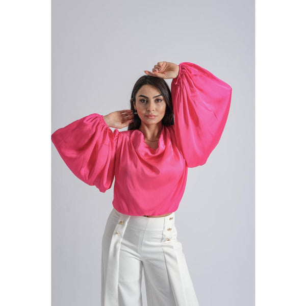 Londonella Satin Blouse - Fuchsia - 100177 - Zrafh.com - Your Destination for Baby & Mother Needs in Saudi Arabia