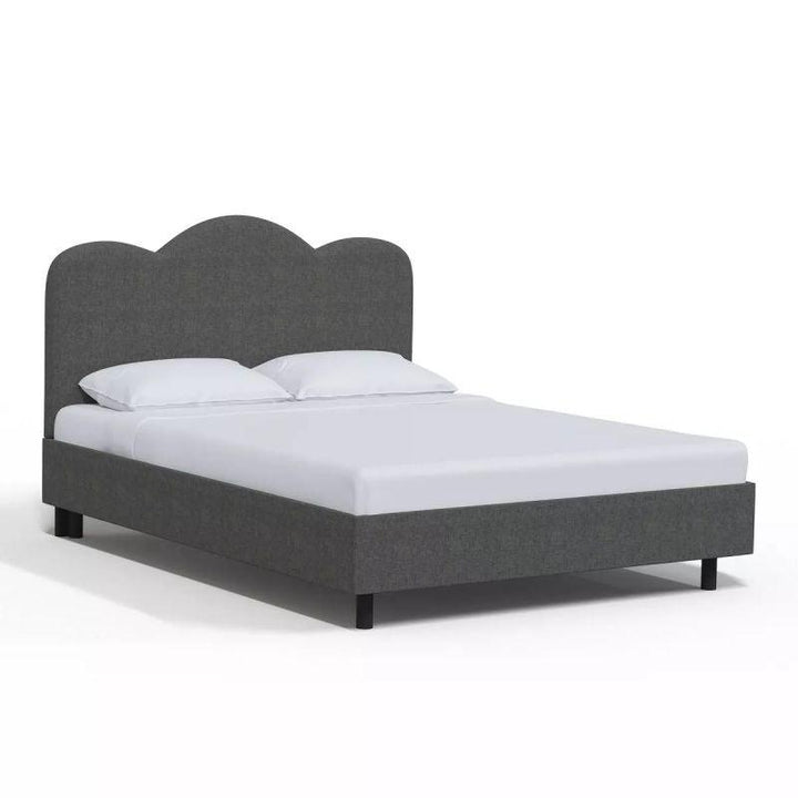 Supreme Comfort: Swedish Wood King Bed - Regal Grey Harmony (160x200x140) by Alhome - Zrafh.com - Your Destination for Baby & Mother Needs in Saudi Arabia