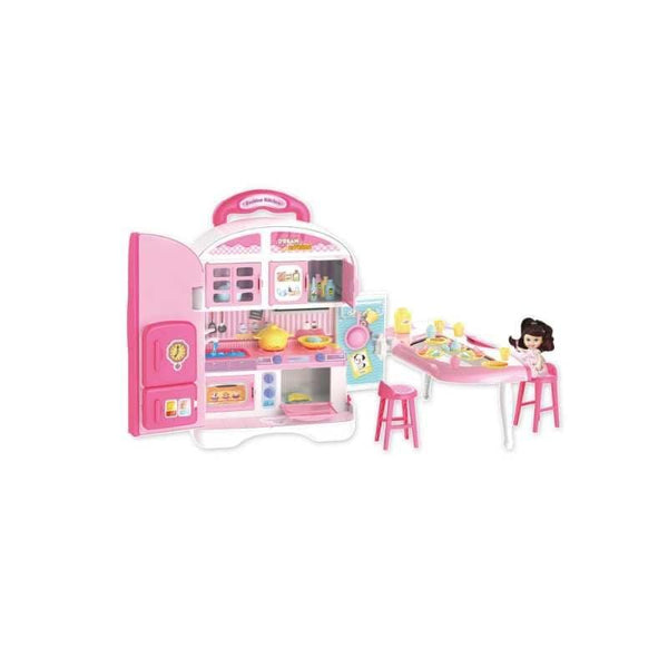 Play House Set Cooking Set Pink - 49x22x56 cm 32-1761226 - ZRAFH