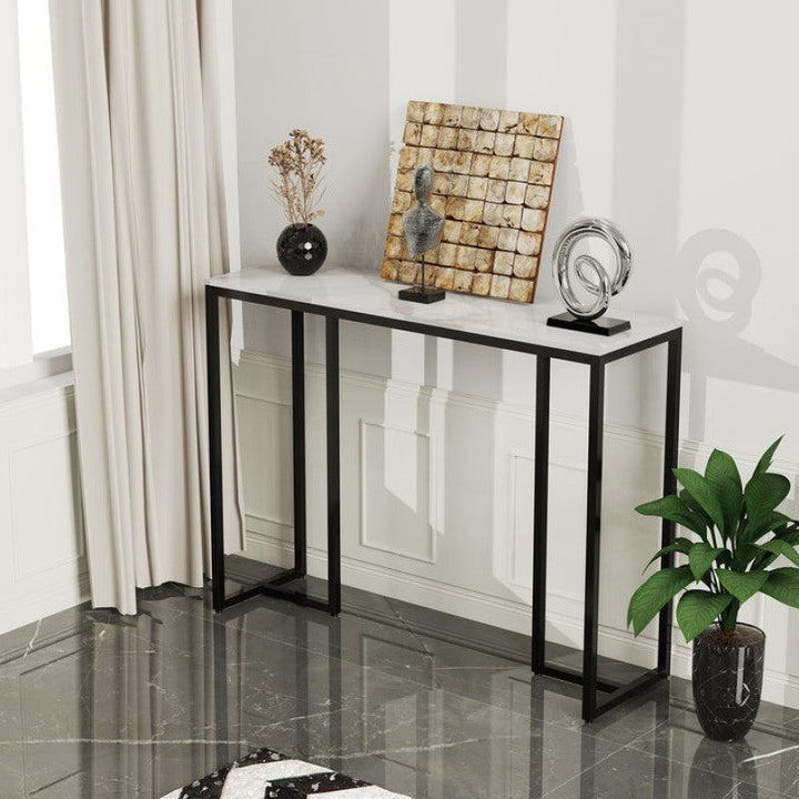 Contemporary Iron Console with Marble Top By Alhome - Zrafh.com - Your Destination for Baby & Mother Needs in Saudi Arabia