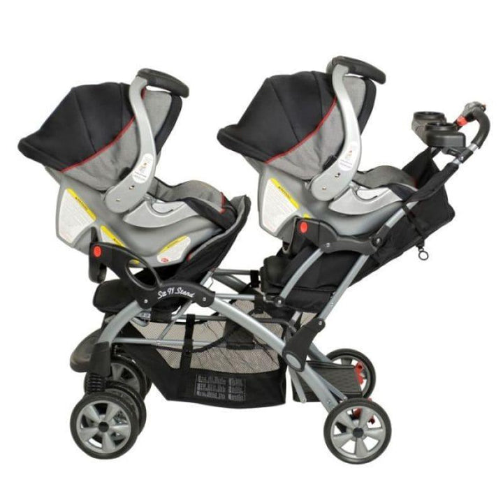 BABY TREND Sit N' Stand® Double Stroller - black and grey - ZRAFH