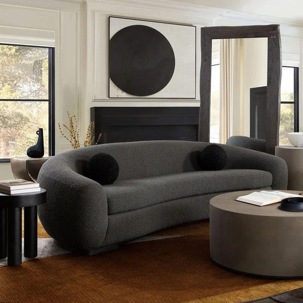 Modern Gray Boucle 3-Seater Sofa Swedish Wood By Alhome - Zrafh.com - Your Destination for Baby & Mother Needs in Saudi Arabia