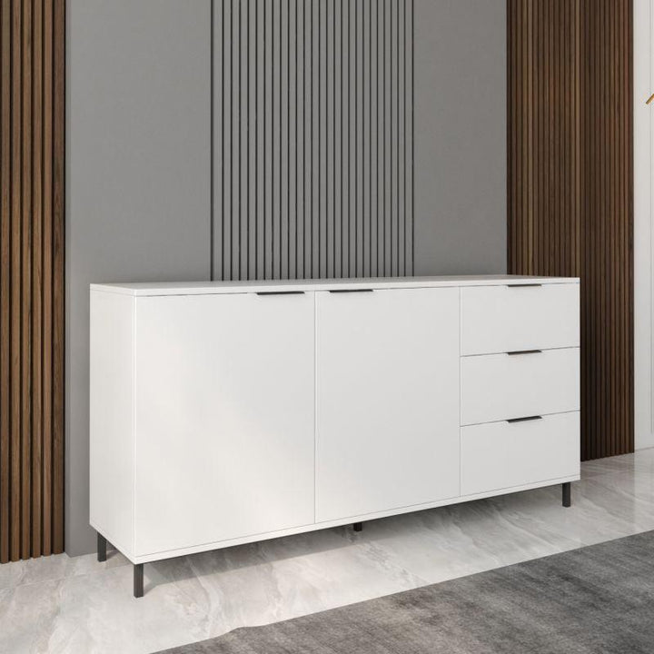 White Console with 2 Doors and 3 Drawers By Alhome - Zrafh.com - Your Destination for Baby & Mother Needs in Saudi Arabia