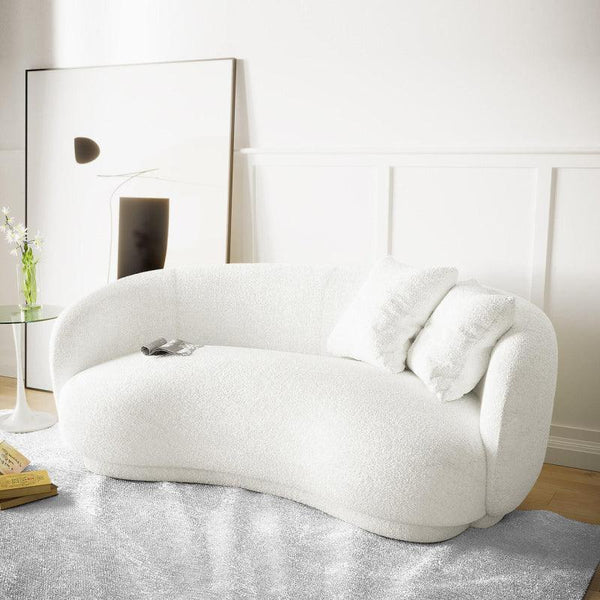 Bouclé 3-Seater Sofa in Elegant Beige By Alhome - 110111515 - Zrafh.com - Your Destination for Baby & Mother Needs in Saudi Arabia