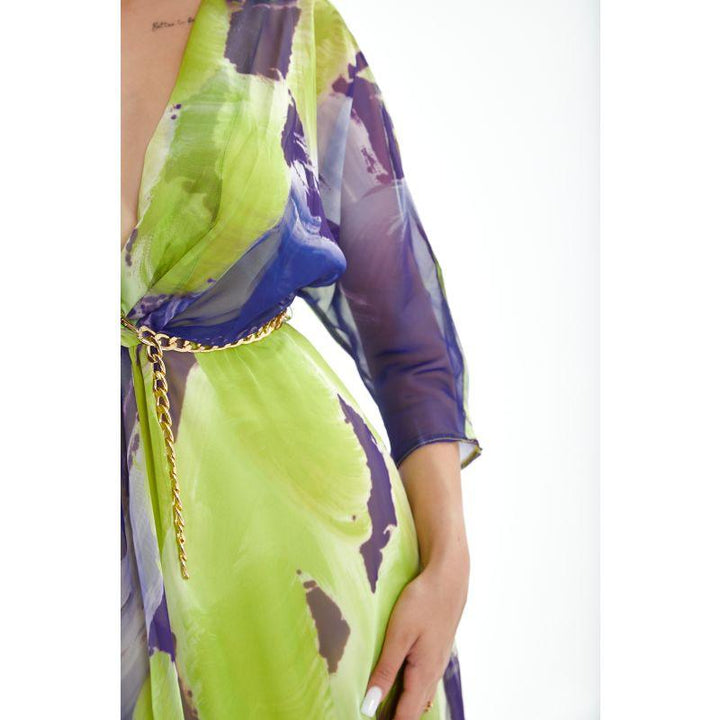 Londonella Women's Long Summer Dress - Long Sleeves - Green - Zrafh.com - Your Destination for Baby & Mother Needs in Saudi Arabia