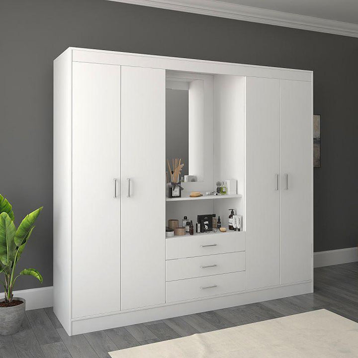 White Wardrobe with Dresser By Alhome - Zrafh.com - Your Destination for Baby & Mother Needs in Saudi Arabia