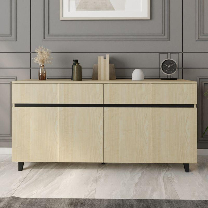 Console Storage Unit in Beige and Black By Alhome - Zrafh.com - Your Destination for Baby & Mother Needs in Saudi Arabia