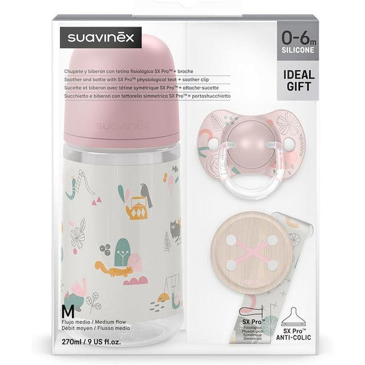 Suavinex Feeding Bottle With Pacifier And Pacifier Clip - Park - Zrafh.com - Your Destination for Baby & Mother Needs in Saudi Arabia