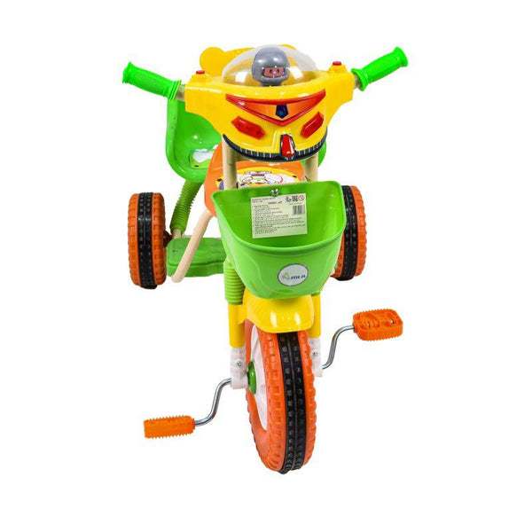 Amla - Bike with two seats, three plastic wheels, orange color, 108DOR - ZRAFH