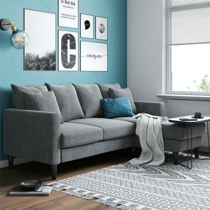 Modern Linen L-Shape Sofa - Grey - 270x150x85x85 cm - By Alhome - 110113366 - Zrafh.com - Your Destination for Baby & Mother Needs in Saudi Arabia