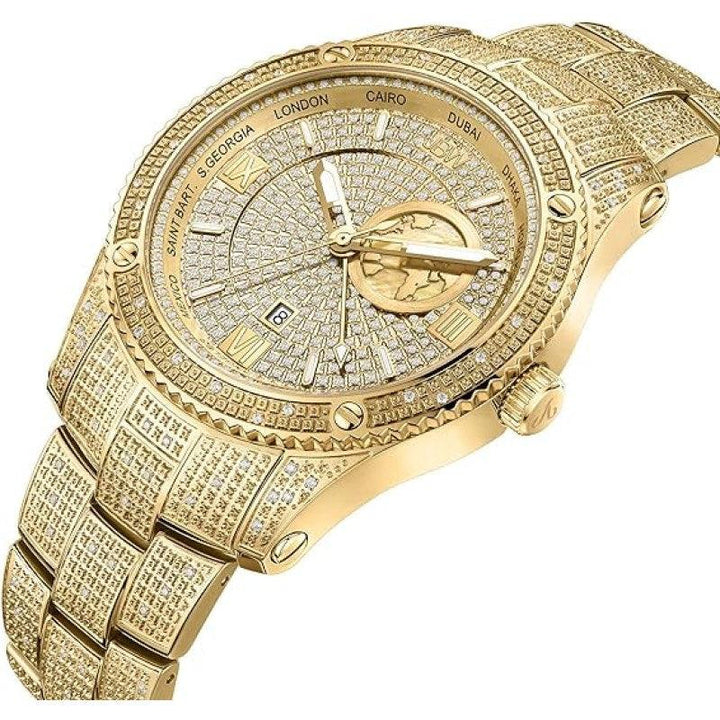 JBW Jet Setter GMT 1.00 ctw Diamond With Stainless Steel Bracelet Men's Watch - J6370A - Zrafh.com - Your Destination for Baby & Mother Needs in Saudi Arabia