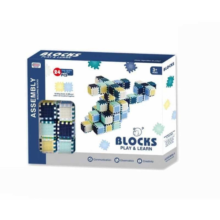 Building Blocks Play & learn 24 Pieces - 38x6x29 cm - 22-6650-4 - ZRAFH