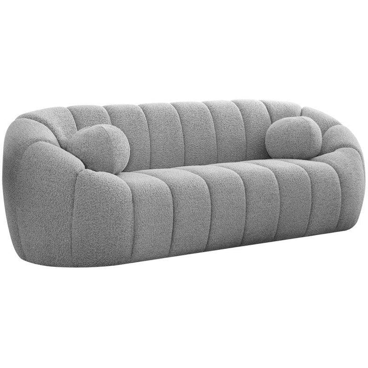 3-Seater Grey Bouclé Sofa By Alhome - Zrafh.com - Your Destination for Baby & Mother Needs in Saudi Arabia