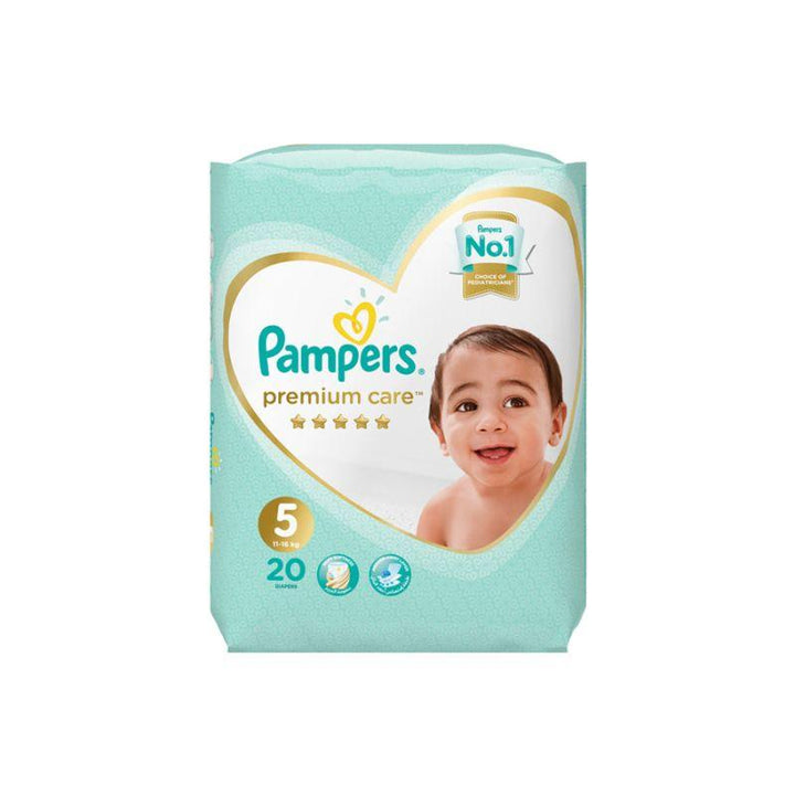 Pampers Premium Care - Size 5 - Junior - 11-16 kg - Mid Pack - 20 Diapers - Zrafh.com - Your Destination for Baby & Mother Needs in Saudi Arabia