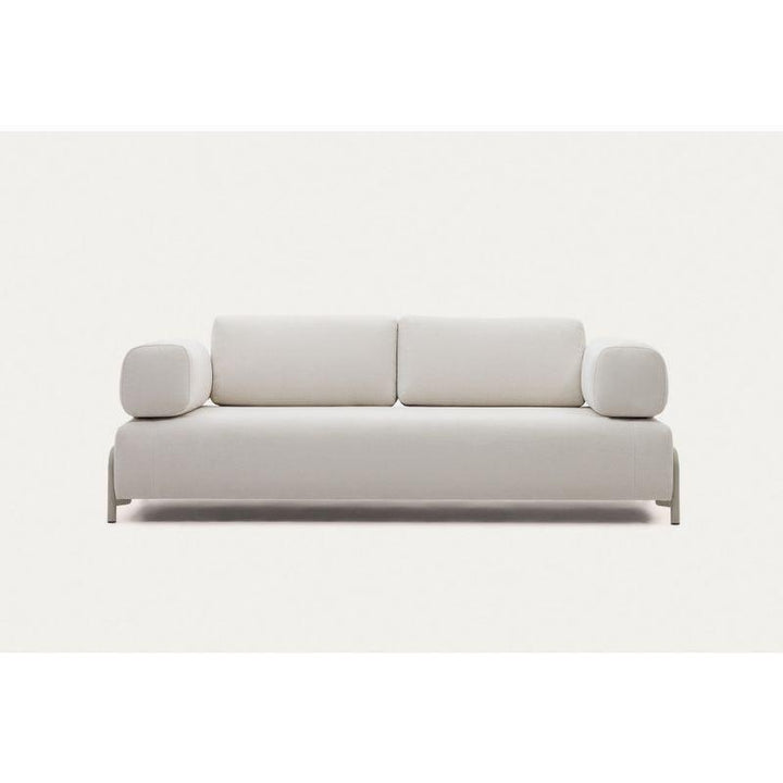 Beige Suede Wood 3-Seater Sofa - Size: 220x85x85, Material: Linen By Alhome - 110112203 - Zrafh.com - Your Destination for Baby & Mother Needs in Saudi Arabia