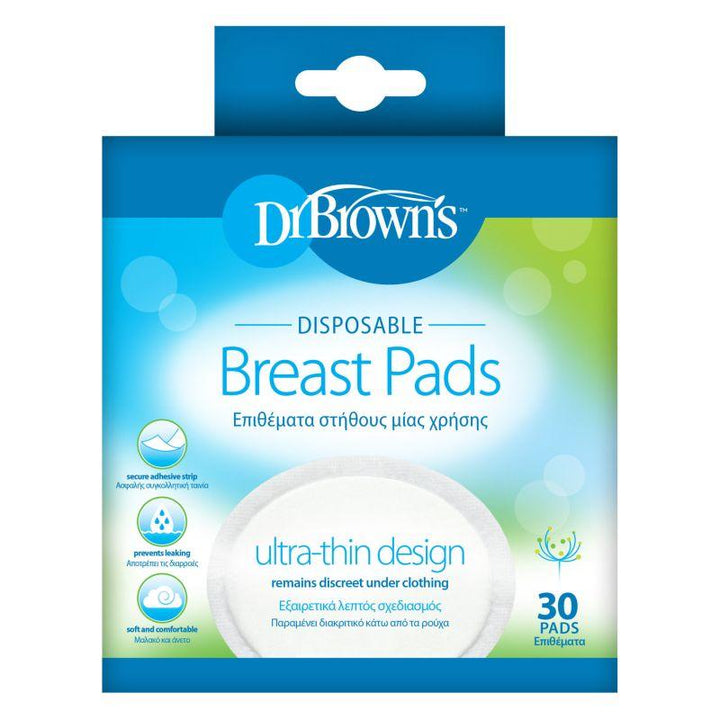 Dr. Brown's Disposable Breast Pads - 30 Pack - Zrafh.com - Your Destination for Baby & Mother Needs in Saudi Arabia